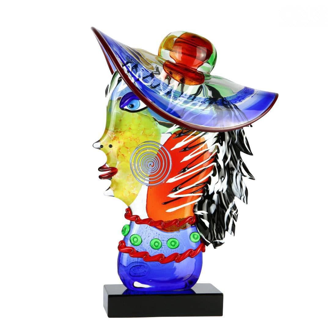 Sculpture en verre de Murano PICASSO DREAM MADAM BOVARY HEAD Original Murano Glass s.n.c.