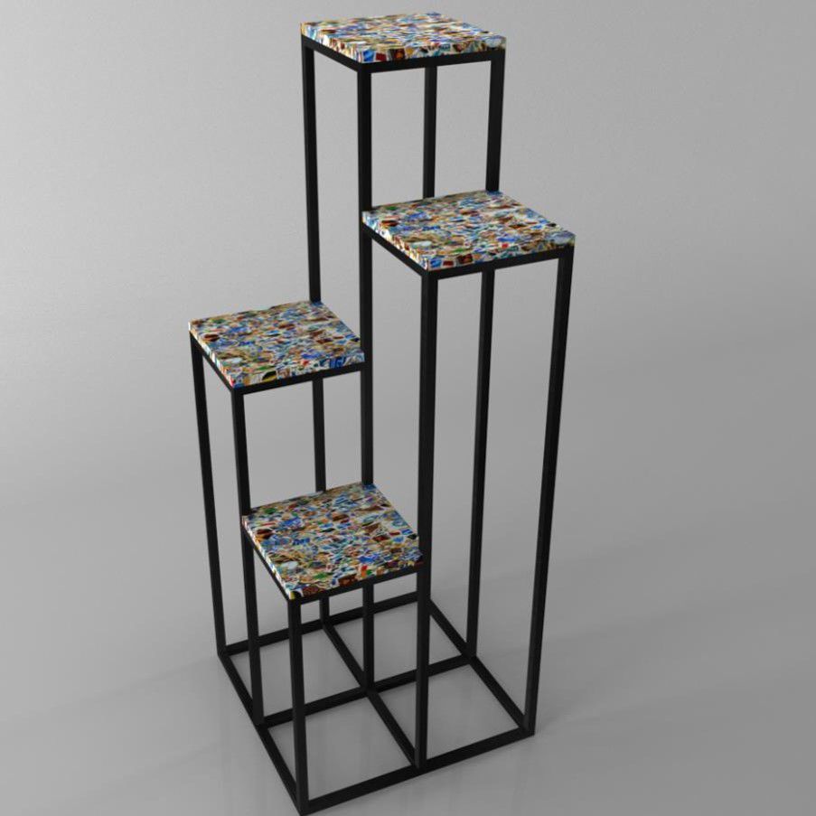 Piédestal design original FLOWERS LADDER Feel Green en céramique