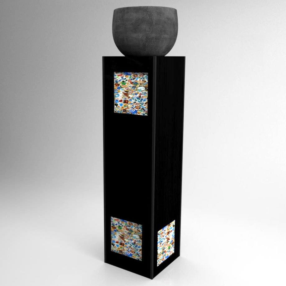 Piédestal design original ART COLUMN Feel Green en bois laqué