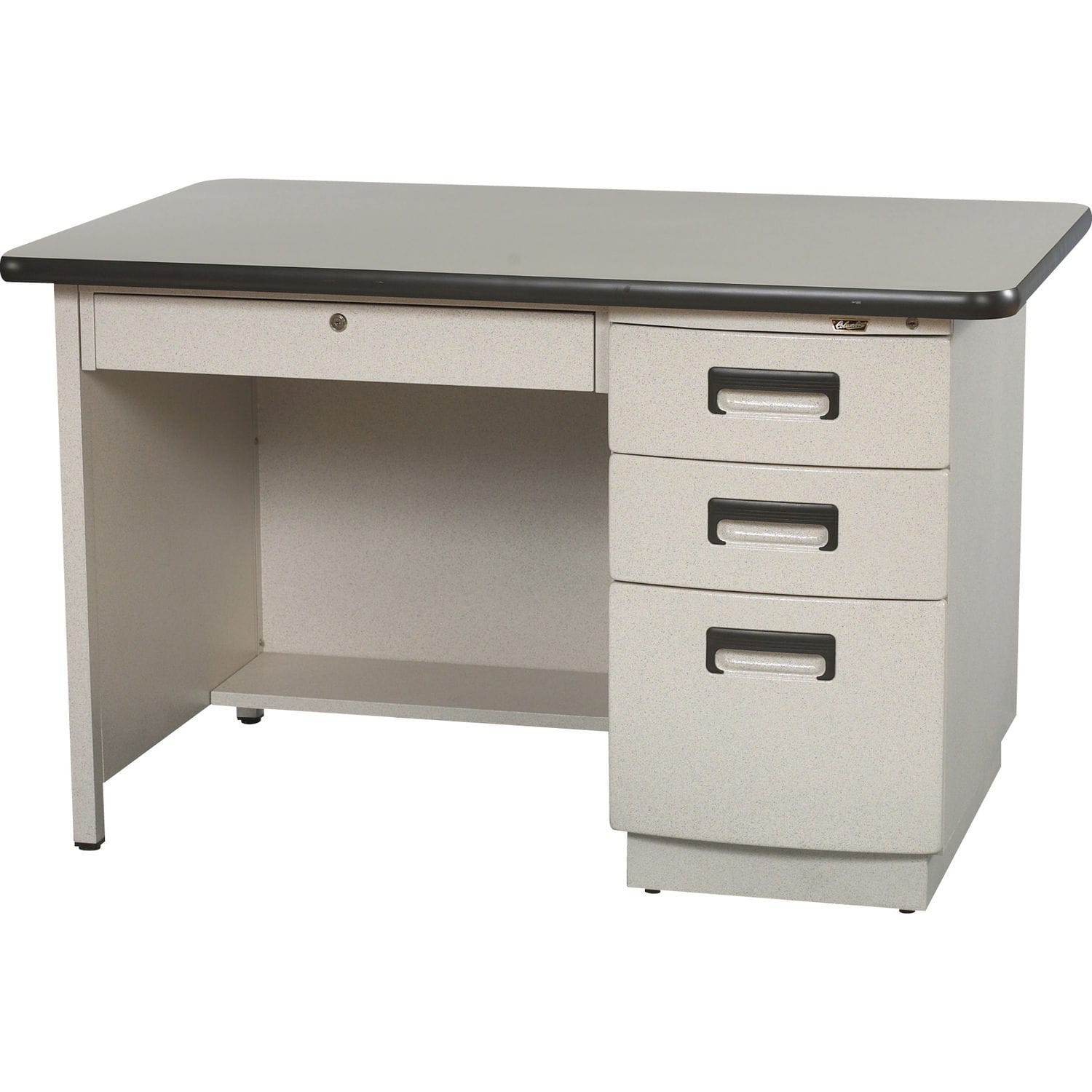 Bureau de style SINGLE PEDESTAL Columbia en acier / en granite