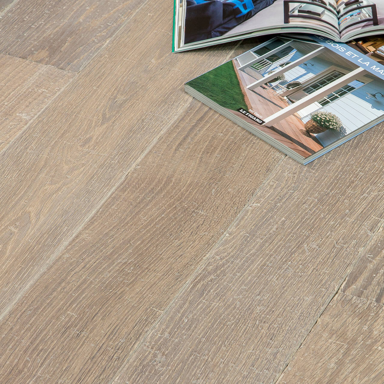 Parquet massif GRIS DUNE PA86 Décoplus Parquets en chêne européen / ciré / huilé