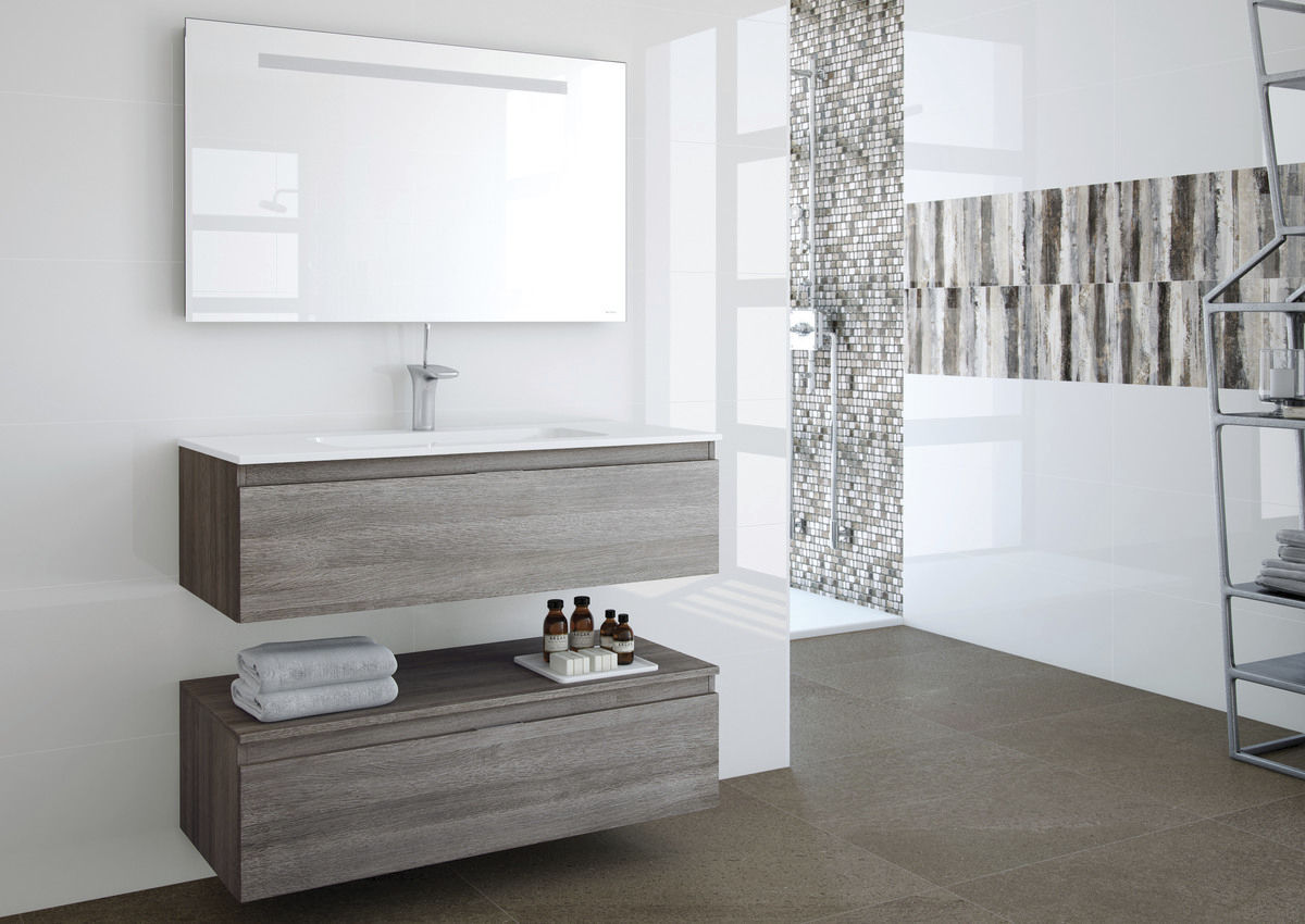 Carrelage de salle de bain / mural / en grès cérame / uni - BOREAL