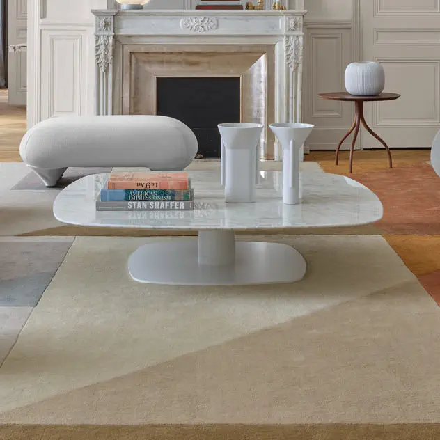Table Basse Ligne Roset Ashera – Verre Et Noyer Massif, Design Contemporain (Occasion)