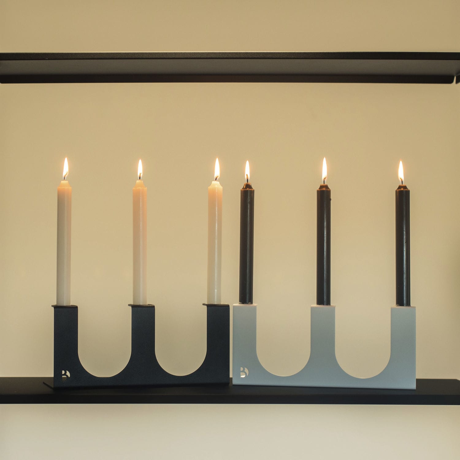 Bougeoir en acier inoxydable - Alpha Q Domino - Laserplanet - en bois