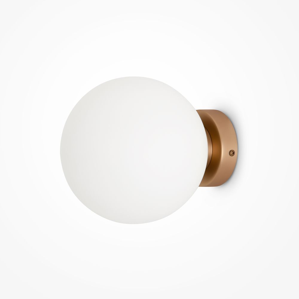 Abat-jour Lampe Applique En Verre – Liseré Marron – Intérieur Dépoli – Vintage