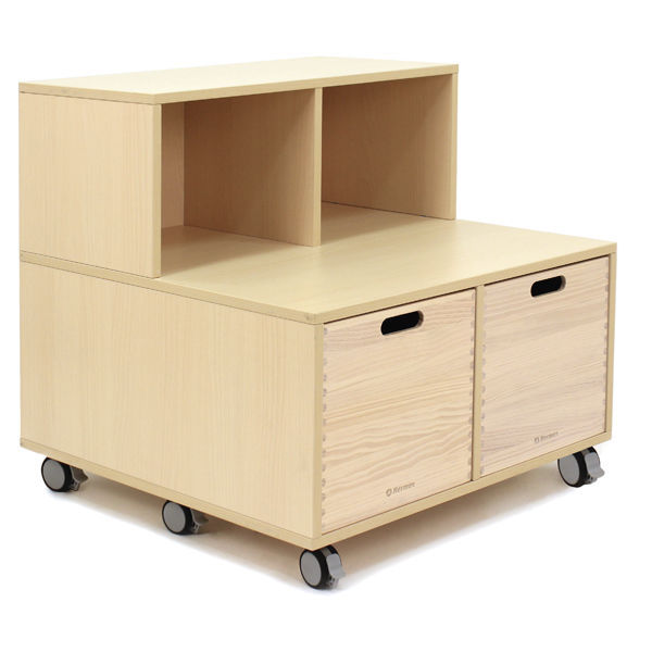 En.casa Meuble TV à Roulettes Chêne Sonoma - Étagère De Rangement 90x35x41 Cm Avec 4 Étagères - Commode Roulante Pratique