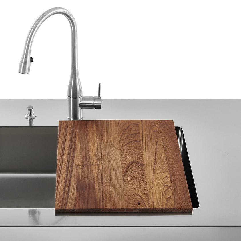 Planche à découper en hêtre TL ALPESINOX en acier inoxydable / résidentielle