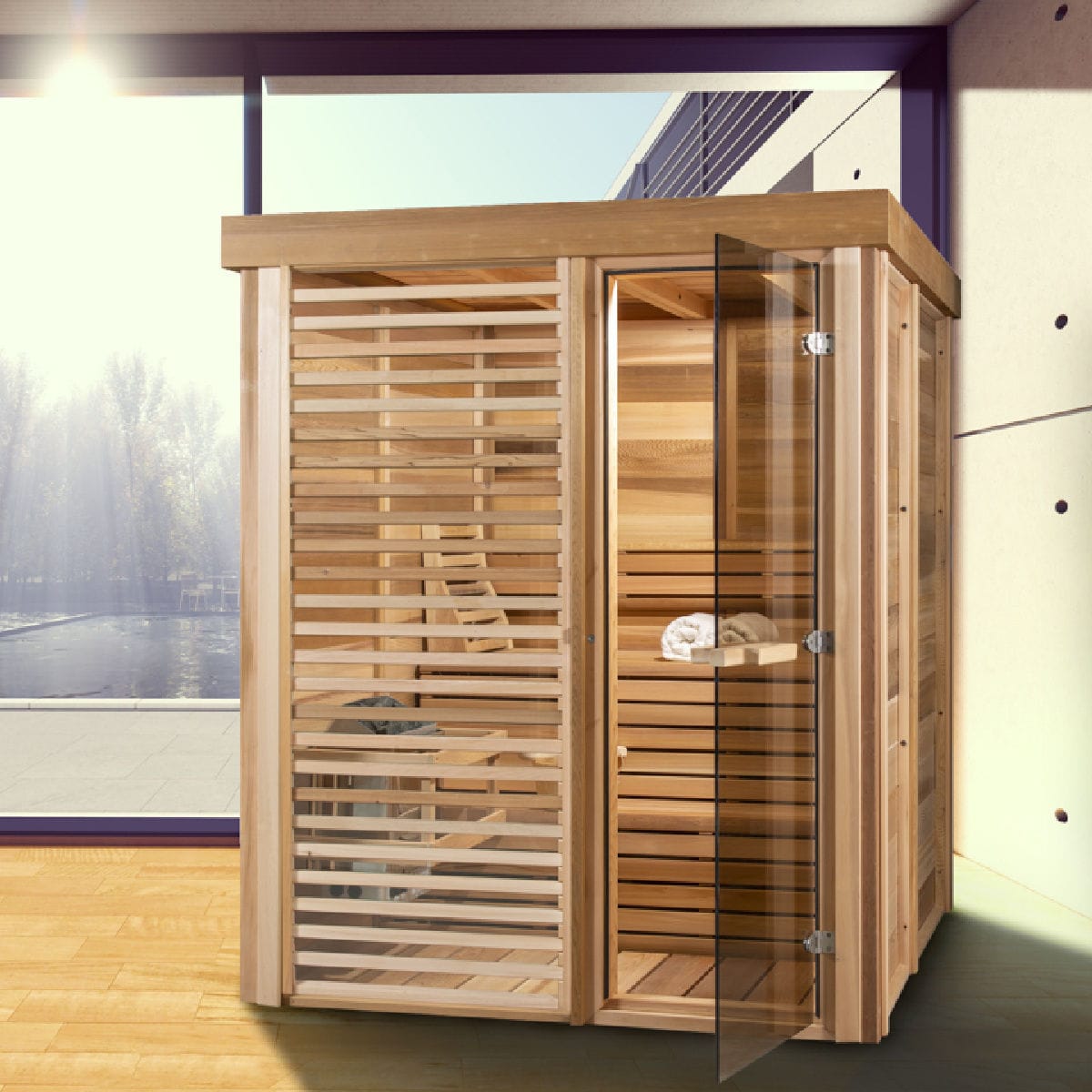 Sauna résidentiel Compact 6FTx6FT Urban Cedar Hot Tubs and Saunas
