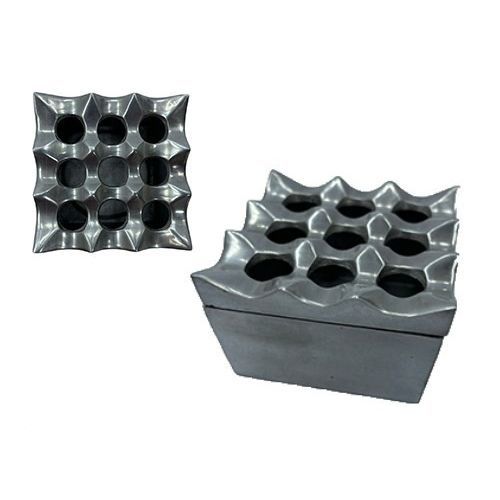 Cendrier En Aluminium Moulé Fait Main - Design élégant Avec Couvercle - 8x9 Cm - Pour Terrasse, Intérieur
