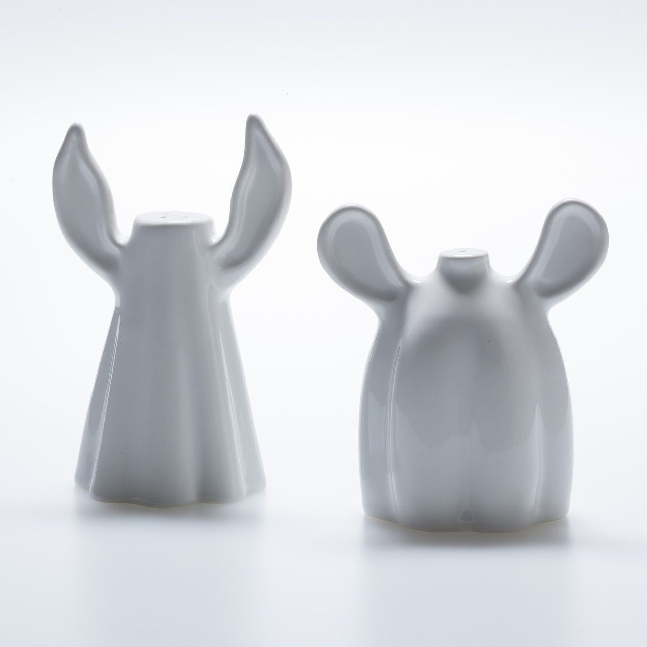 Set De 2 Salière Et Poivrière En Céramique Blanche Forme Oiseaux - Élégant, Pour Table Et Cuisine