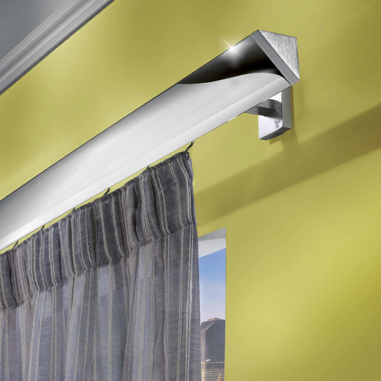 Tringle à Rideau Extensible Aluminium Blanc - Longueur Réglable 125 Cm, Pour Voilages Légers