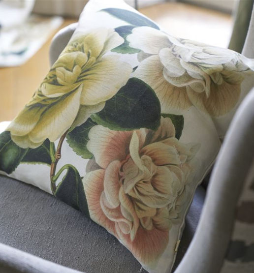 Housse De Coussin Carrée Designers Guild FRITILLARIA Pivoine - 100% Coton