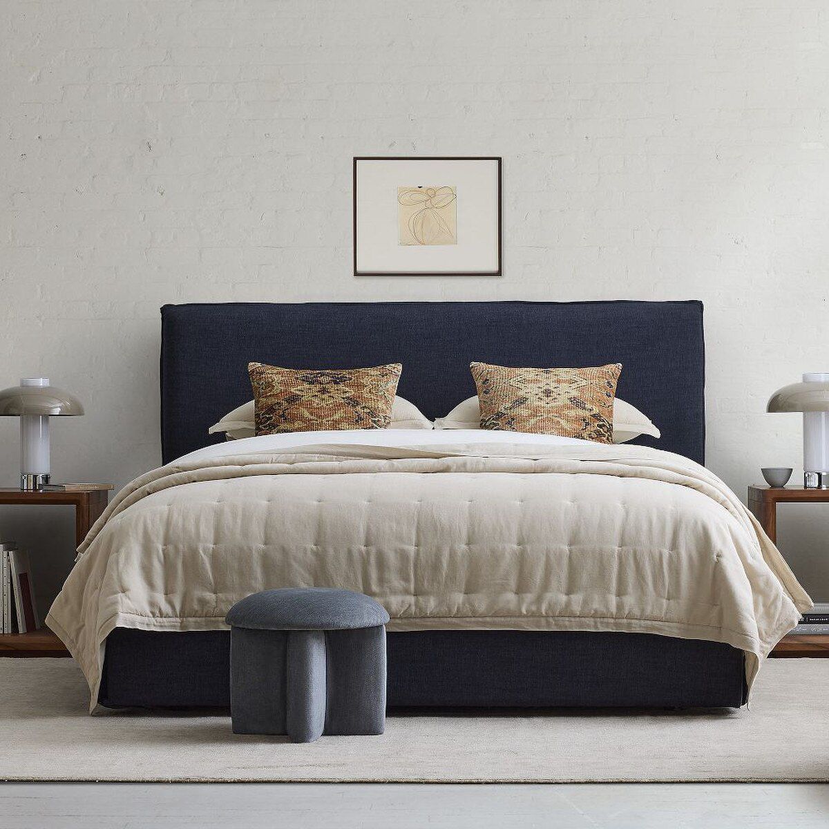 Jupe De Lit (fond De Lit) West Elm – Lin Beige – Taille Full – Occasion Excellent état