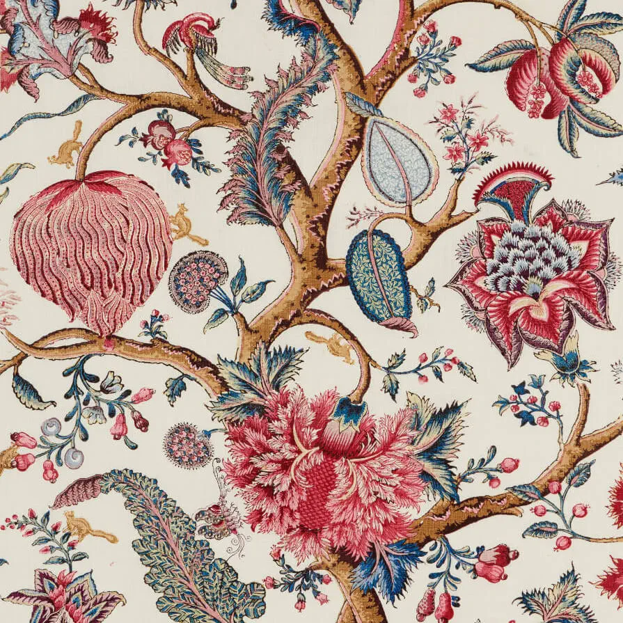 Tissu Coton Français 'Let's Get Sewing' - Motif Rouge, Corail, Gris, Blanc, Menthe - 160cm De Large - Neuf
