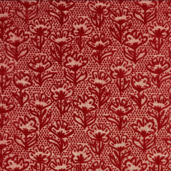 Tissu D'ameublement Coton Floral Vintage 'Floral Treillis' – 120 Cm De Large