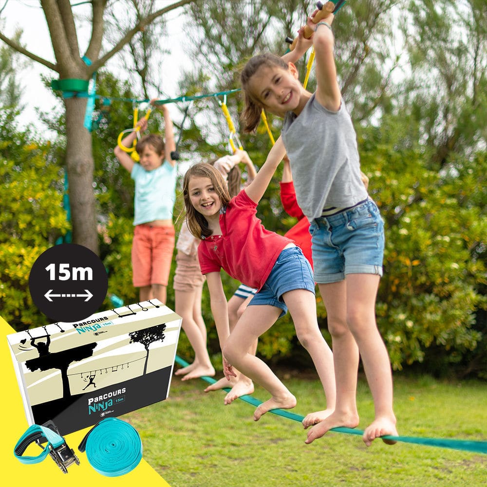 Parcours d'obstacles NINJA + SLACKLINE France Trampoline
