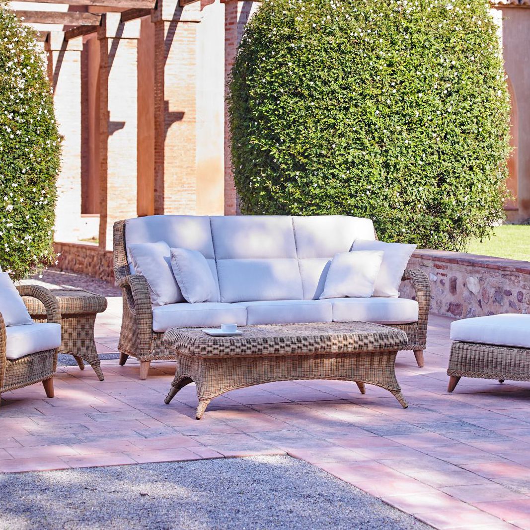 Canapé classique KENYA POINT de jardin / blanc / en tissu acrylique