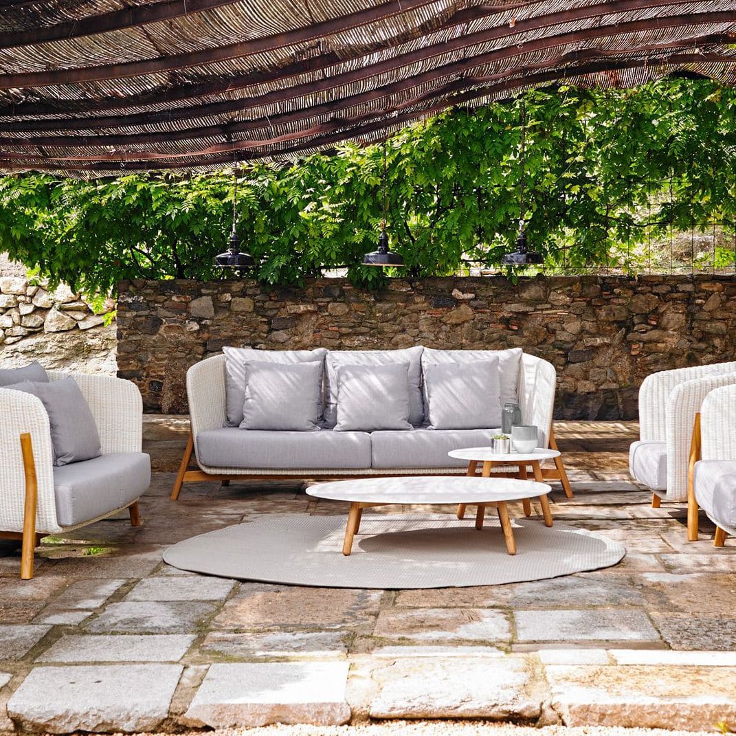 Canapé contemporain ROUND POINT de jardin / blanc / noir