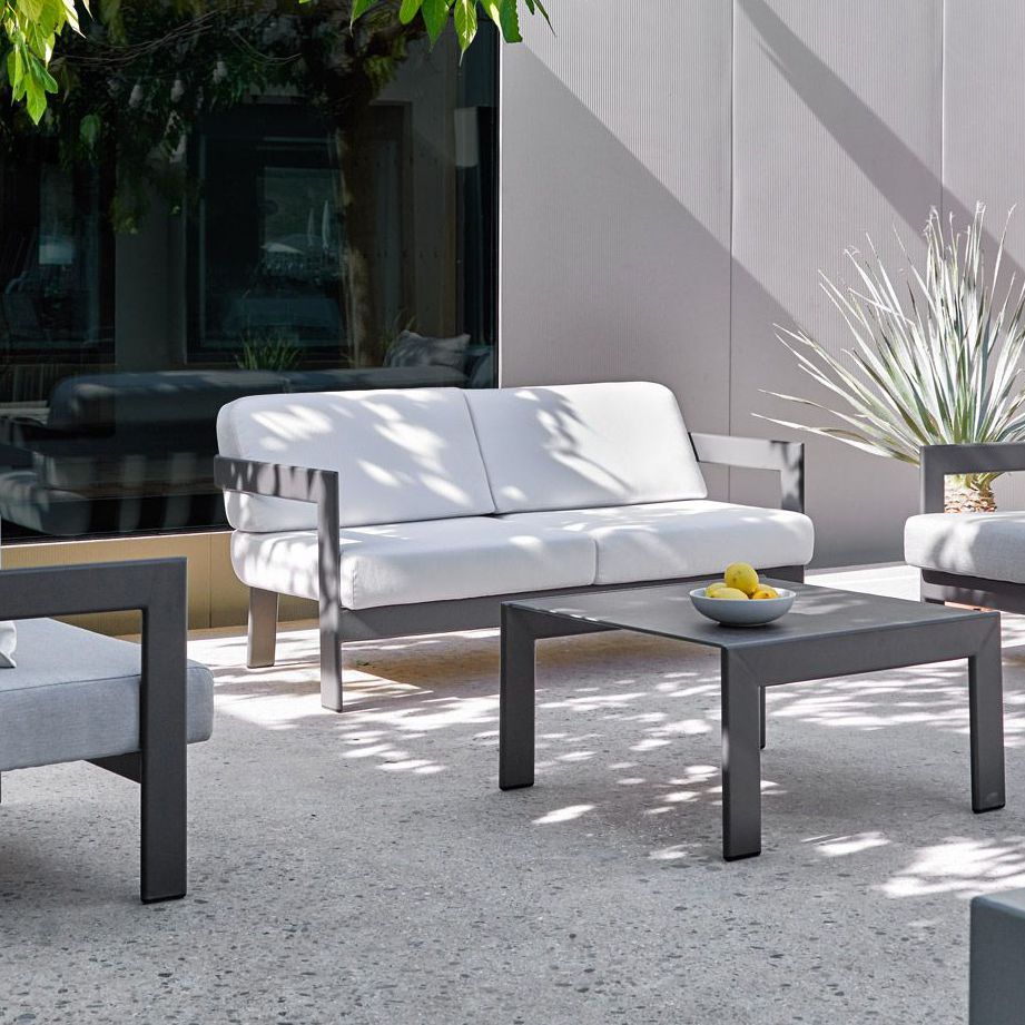 Canapé contemporain TUB POINT de jardin / marron / blanc