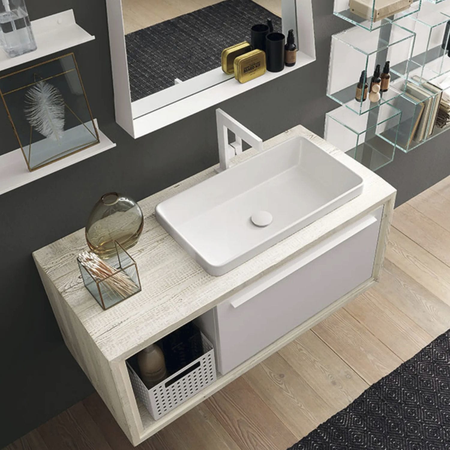 Meuble de salle de bain contemporain WOOD 03 ARCHEDA en bois / en