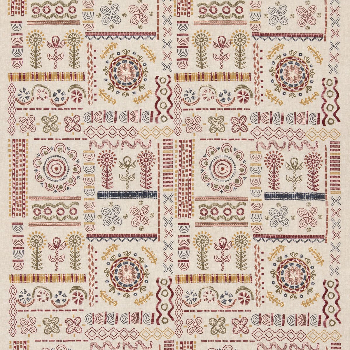Tissu velours géométrique Marcel kaki celadon Casamance | Artapiss
