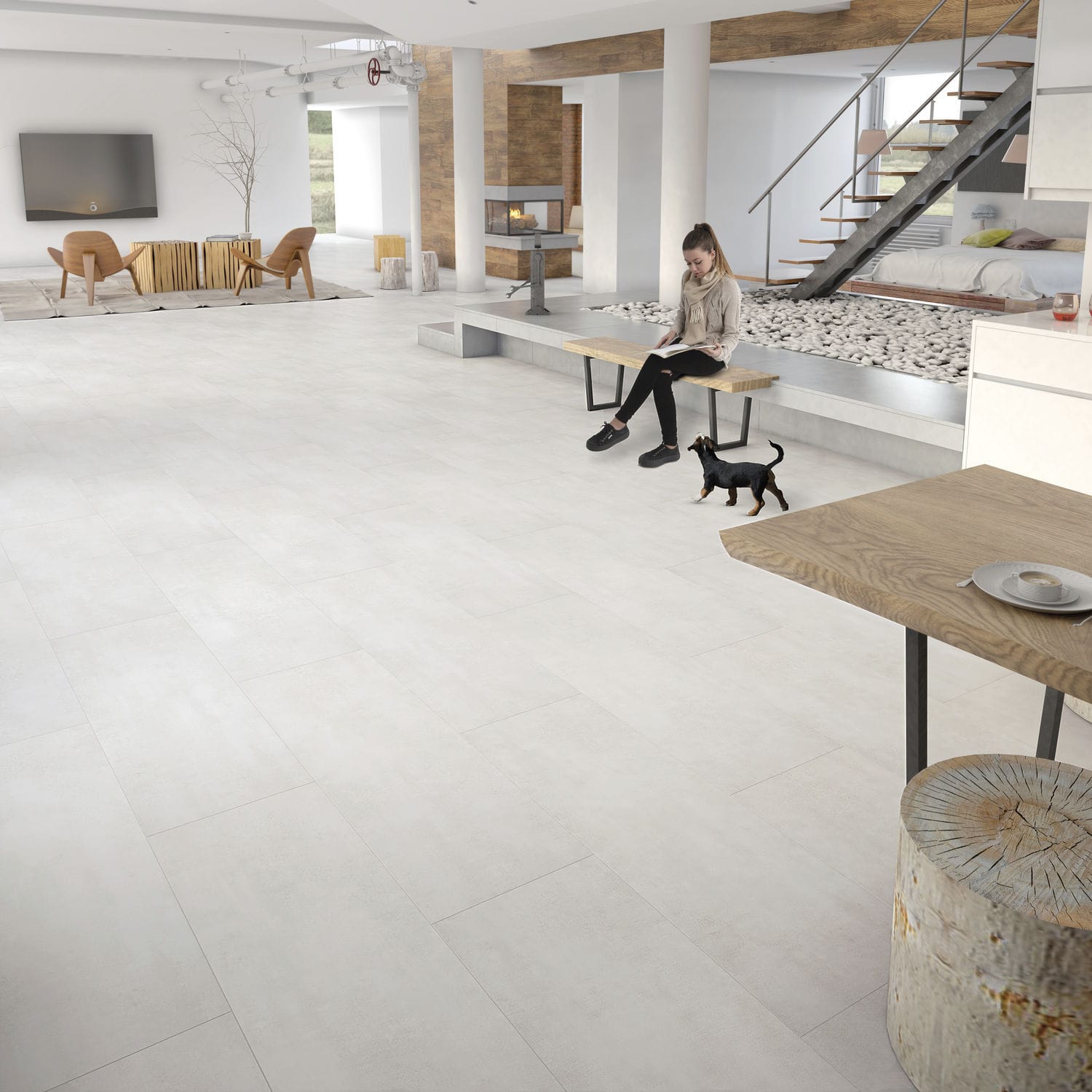 Dalle de sol stratifié en HDF S172043 FAUS International Flooring