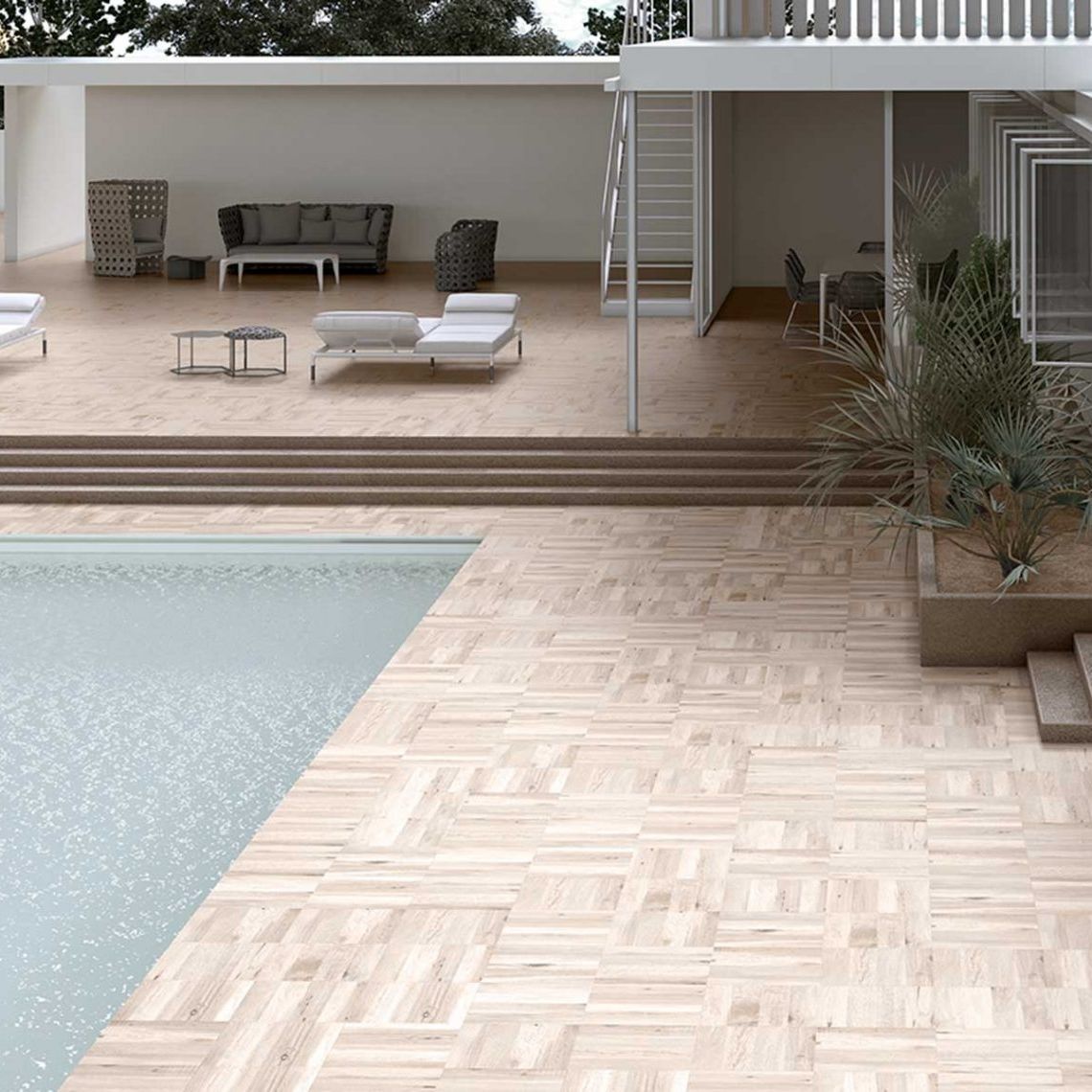 Carrelage d'extérieur IROCO UNDEFASA pour plage de piscine / au