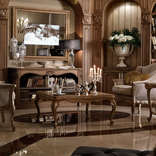 Table basse classique FLORENCE MARTINI MOBILI en noyer / rectangulaire / résidentielle