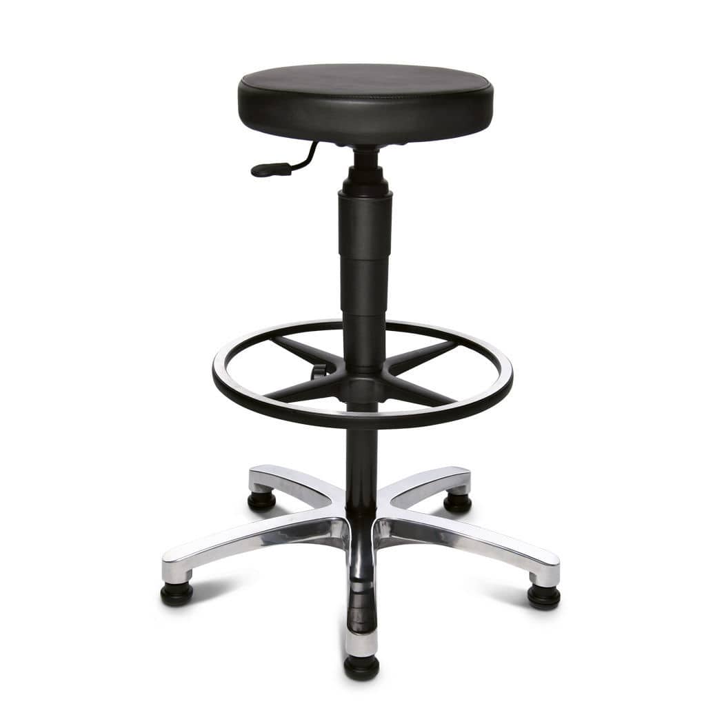 Tabouret de travail ergonomique, similicuir, avec roulettes, Type: 1 | Hoffmann Group