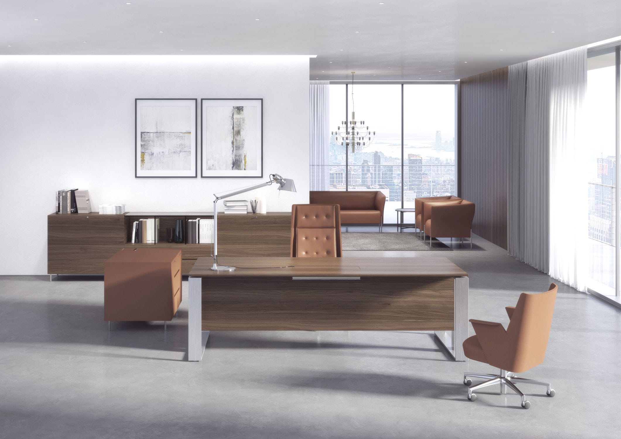 Bureau de direction / en aluminium / en cuir / en bois ALTAGAMMA by