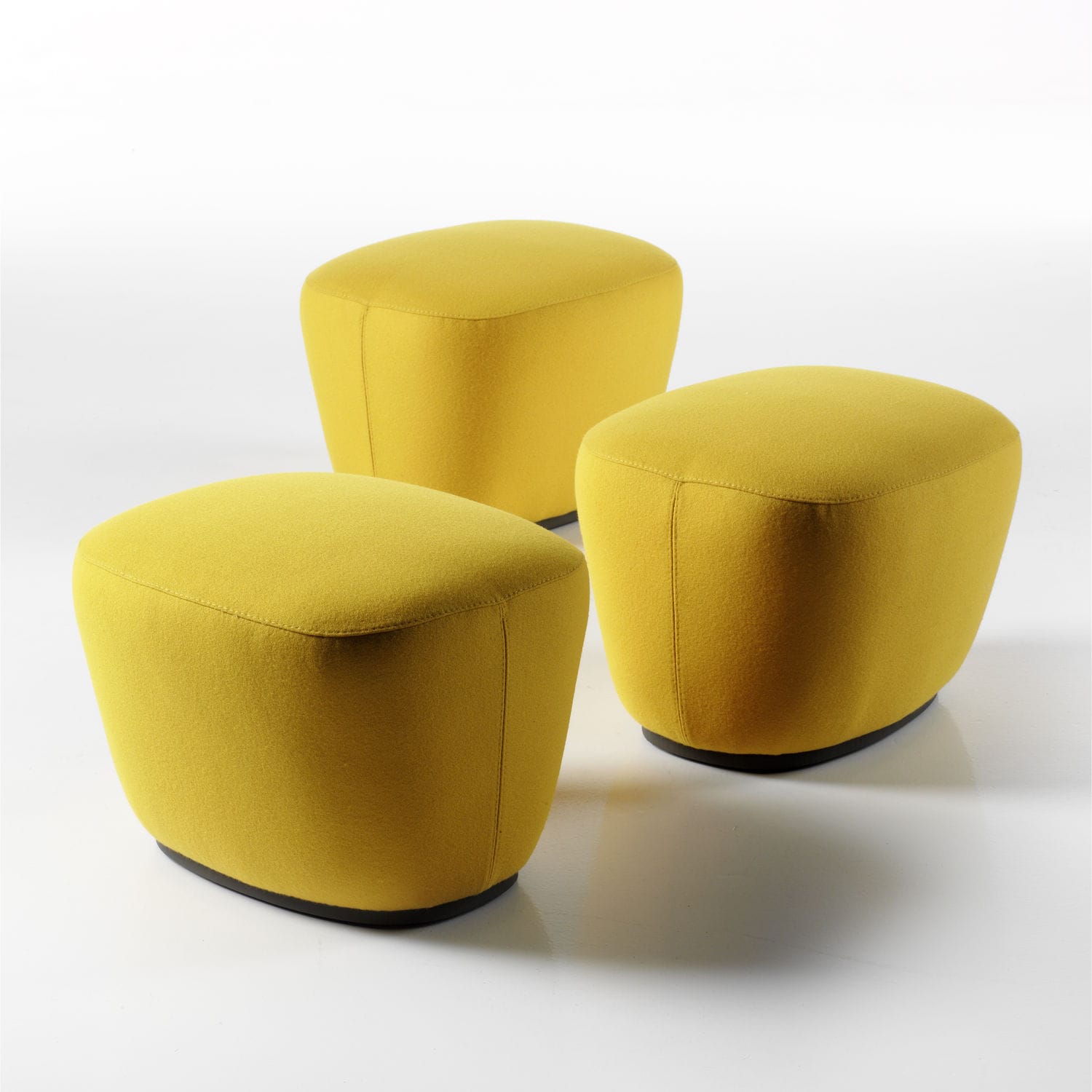 Pouf contemporain - EMBRASSE - ESTEL - en tissu / en cuir / rectangulaire