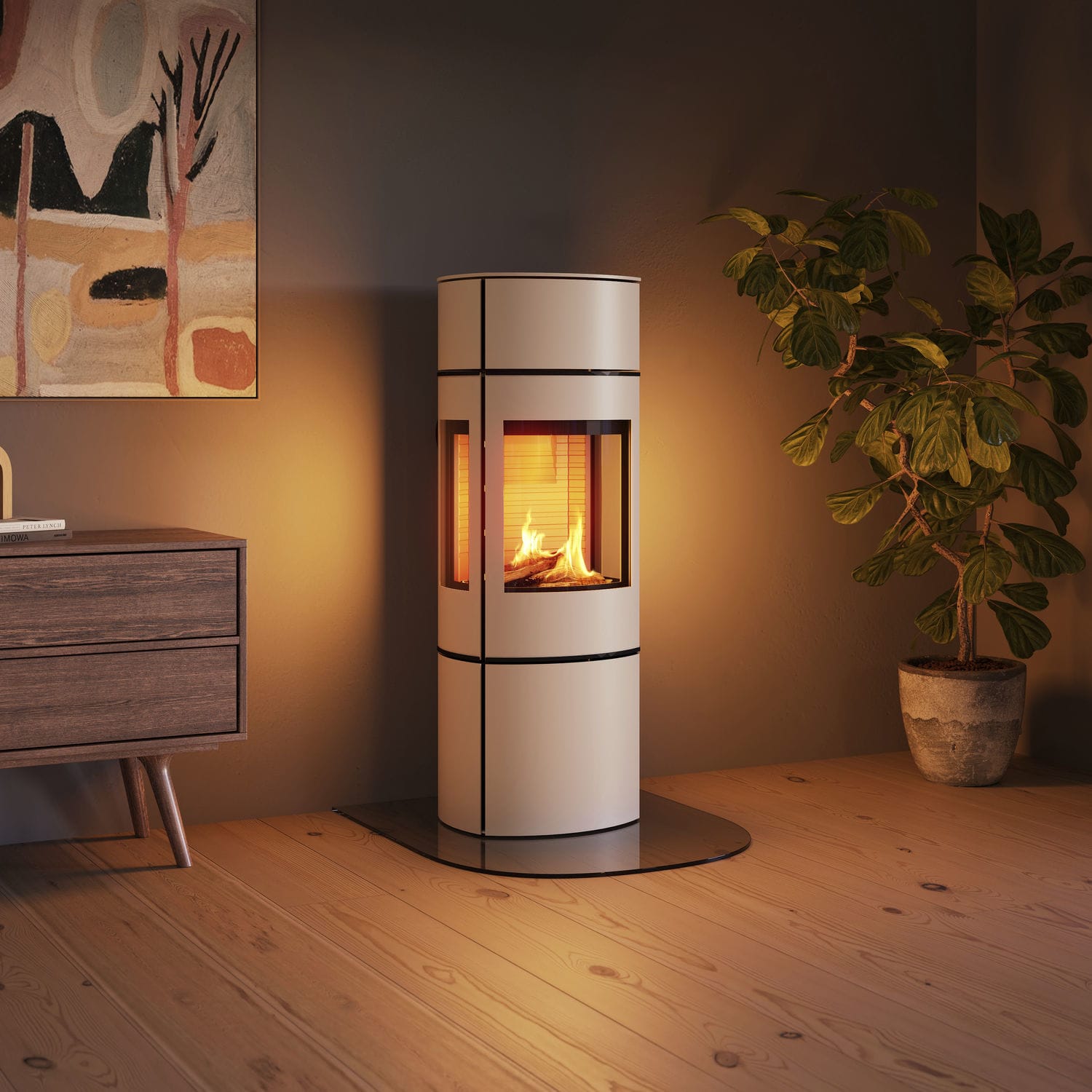 Poêle à gaz - CARO 130 GAS - Attika Feuer AG - 8,5 kW / à poser / à 3 faces