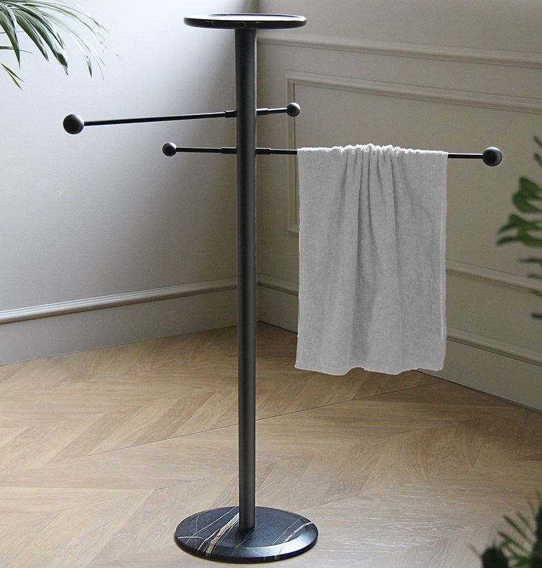 Porte-Serviettes Carré Bois Et Métal Noir Pour Cuisine - Style Industriel 19x19x7 Cm