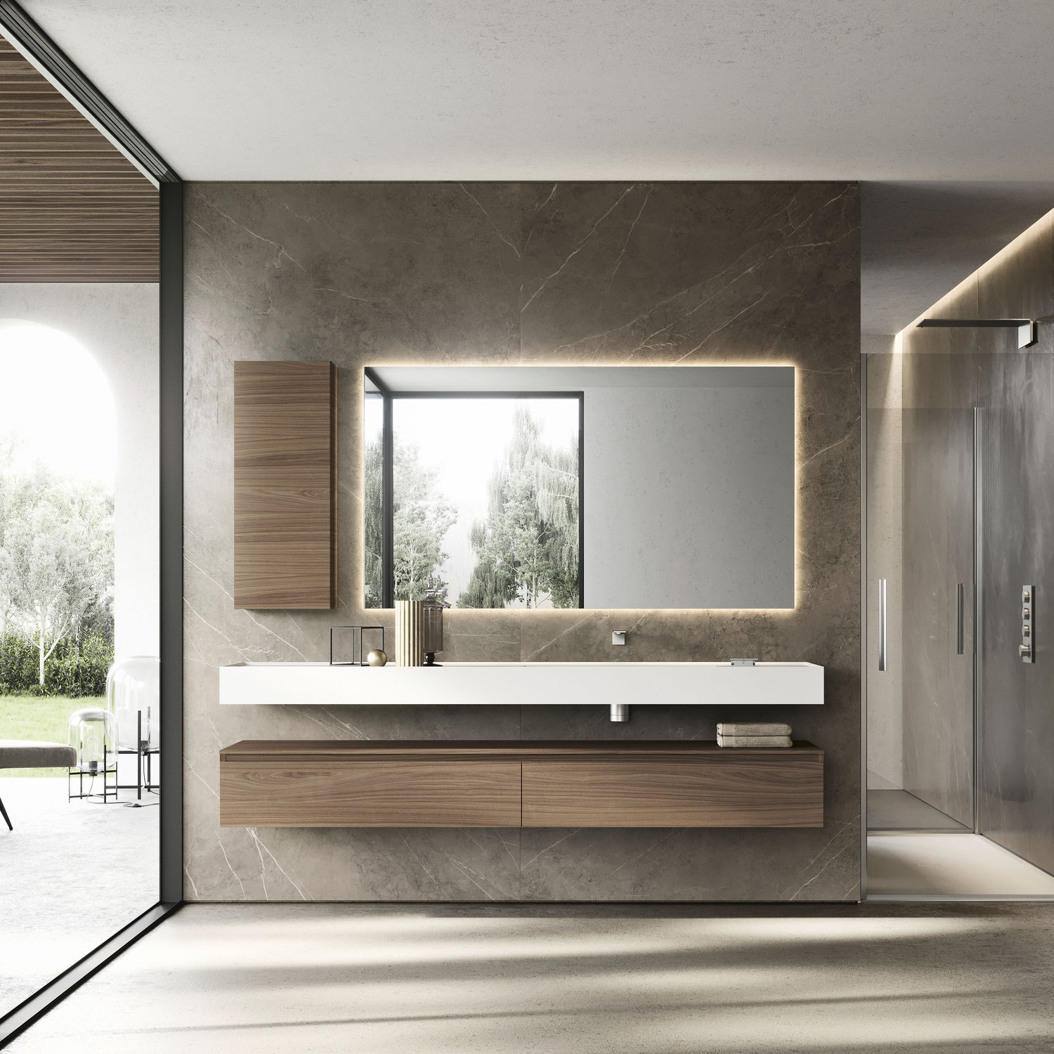 meuble suspendu double vasque