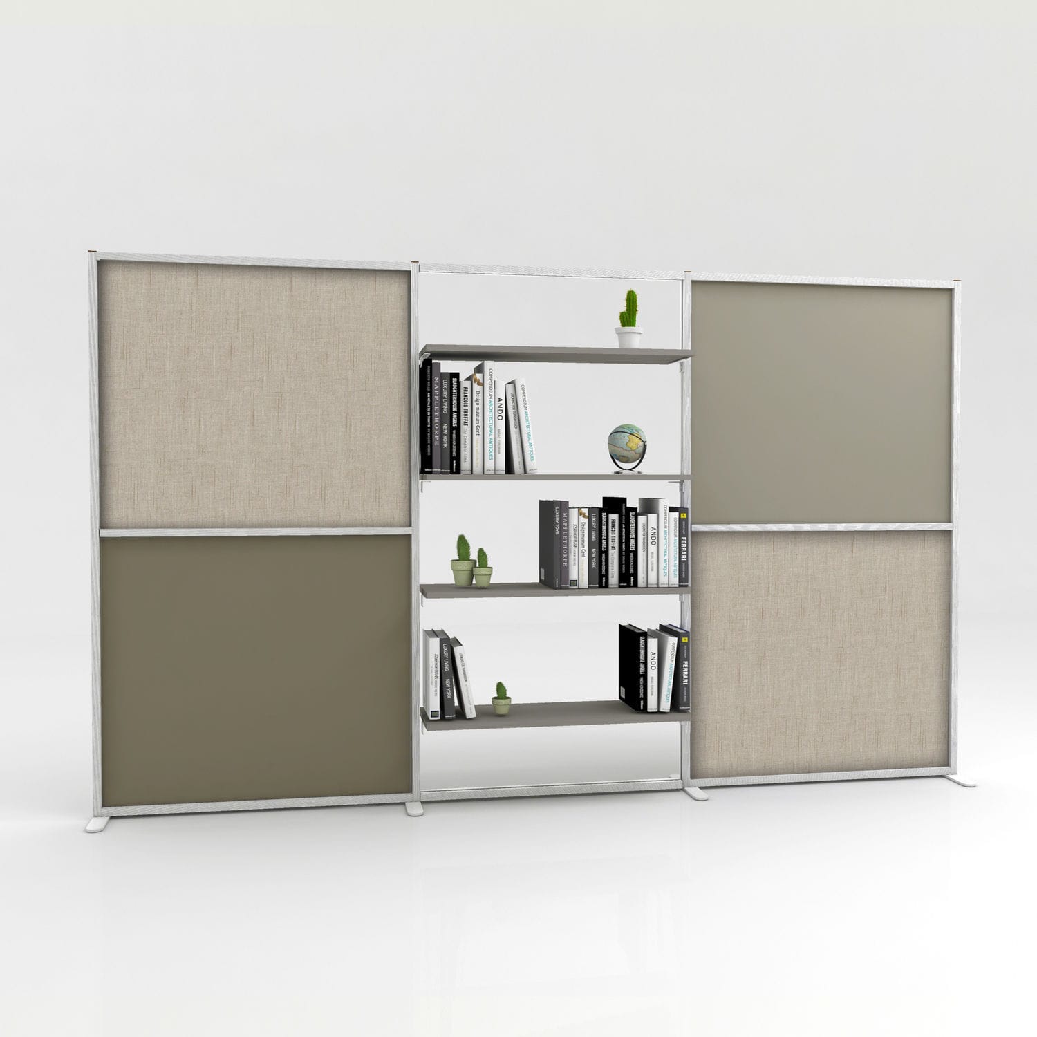 Bibliothèque Tetrix Blanche - 40x100x30 Cm, 4 Compartiments Et 3 étagères - Design Moderne Pour Salon Ou Bureau - 5