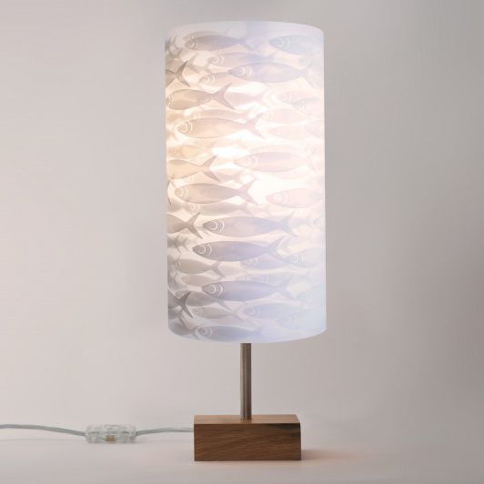 Lampe De Table Fish Deluxe Scabetti En Papier Contemporaine