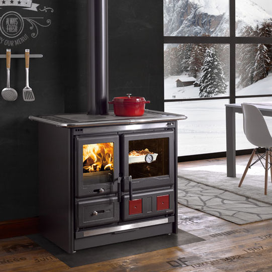 Cuisini Re Bois Rosa L La Nordica Extraflame En Fonte Maill E