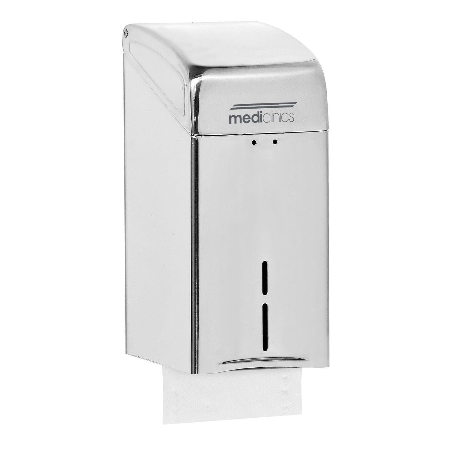 Distributeur Papier Toilette Double Mediclinics PR0784CS - Acier Inoxydable, Fenêtre De Contrôle, 2 Rouleaux