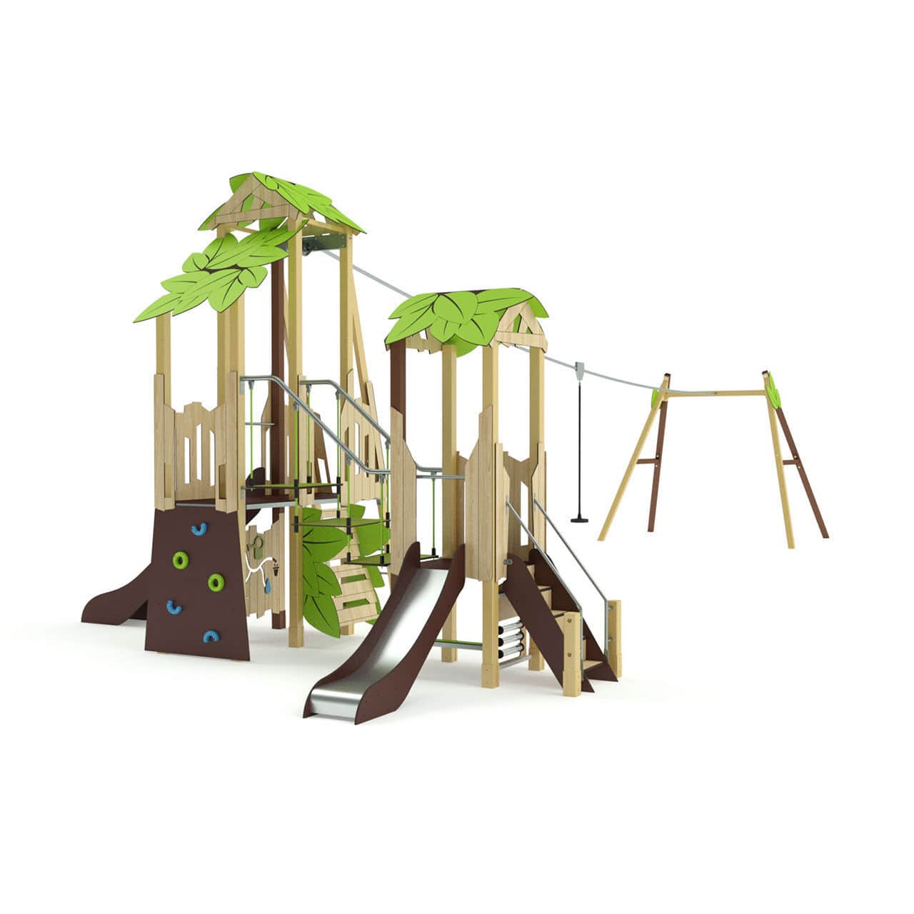 Tyrolienne pour enfants de 30m balançoire disque