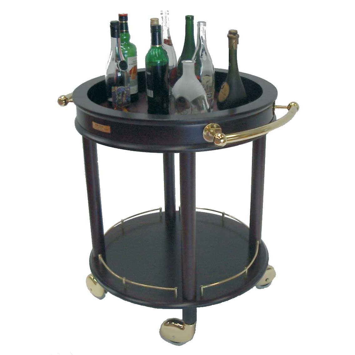 LVB Chariot Bar Blanc, Chariot à Boissons Moderne, roulettes, Bois