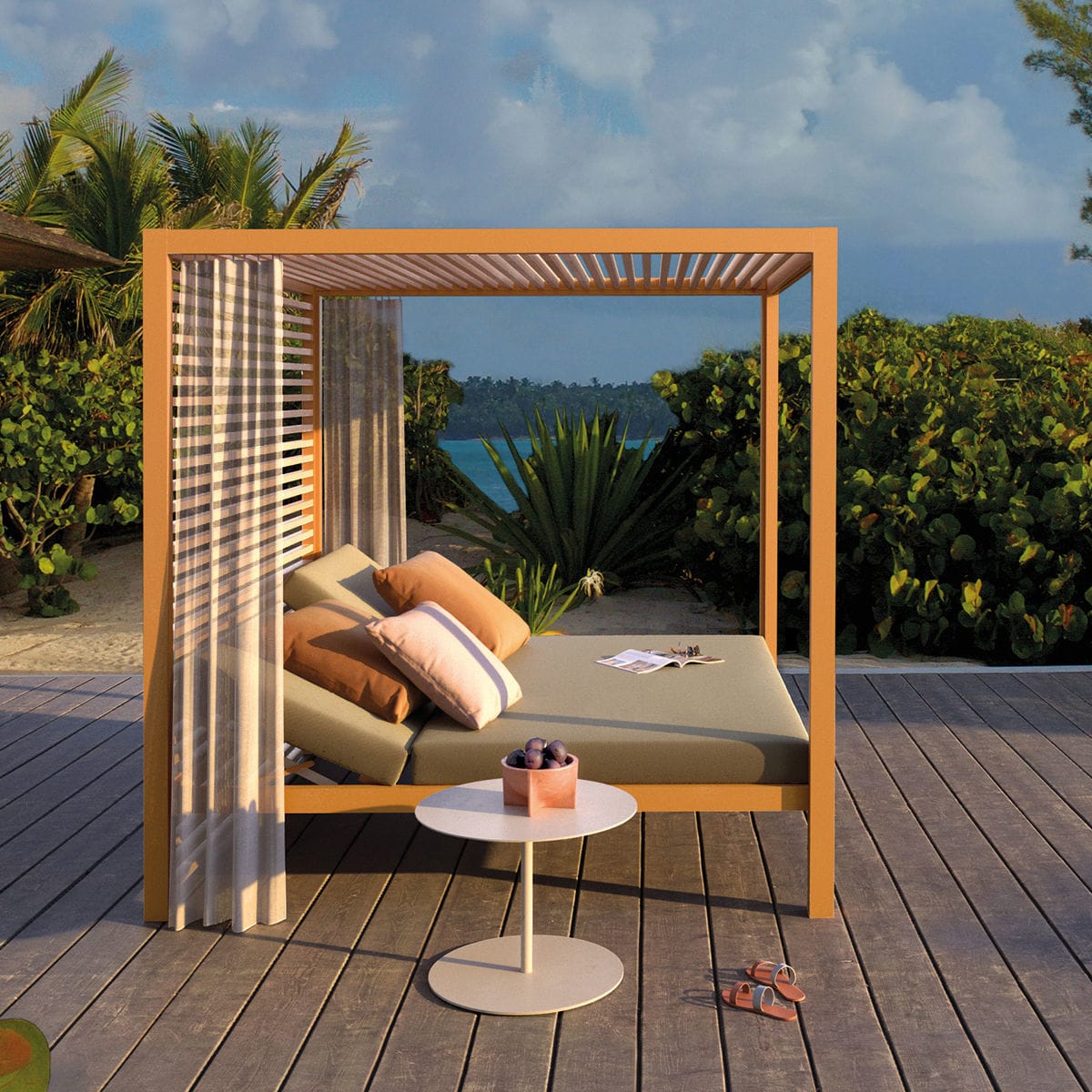Lit de jardin à baldaquin Daybed KETTAL double / contemporain