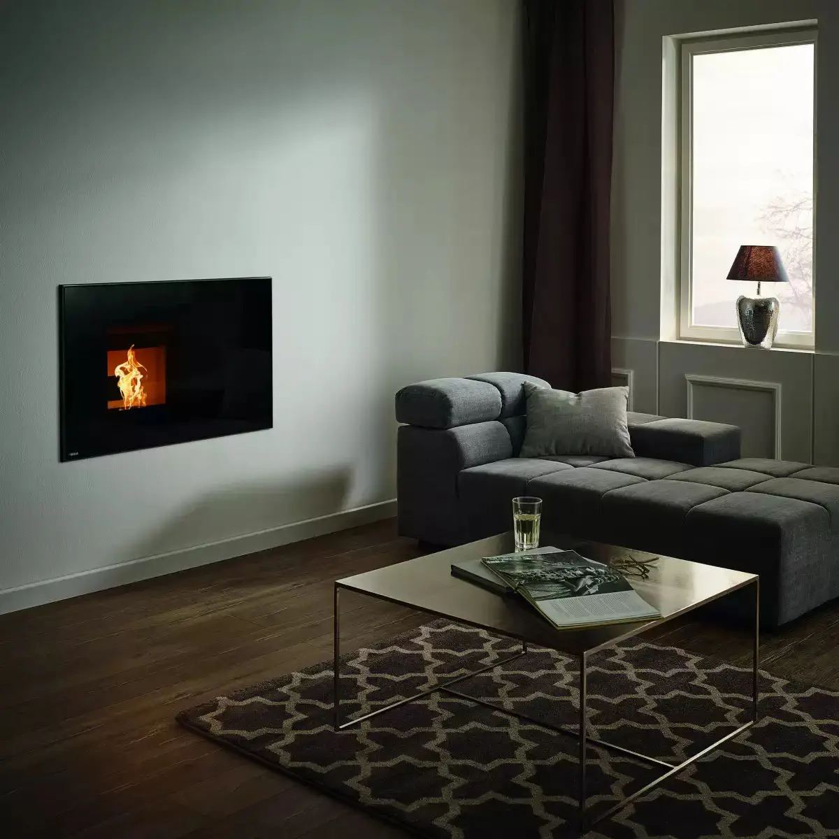 Insert de cheminée à granulés - INTERNO - Rika - en acier