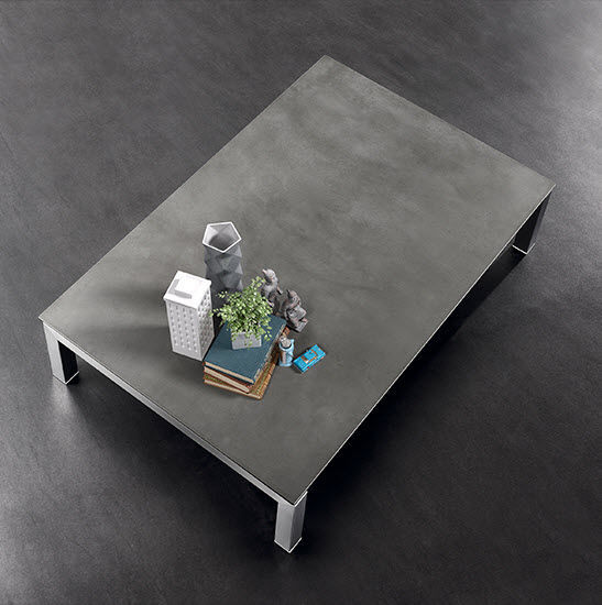 Table basse contemporaine JULIA MOBLIBERICA en acier inoxydable / avec piètement en acier