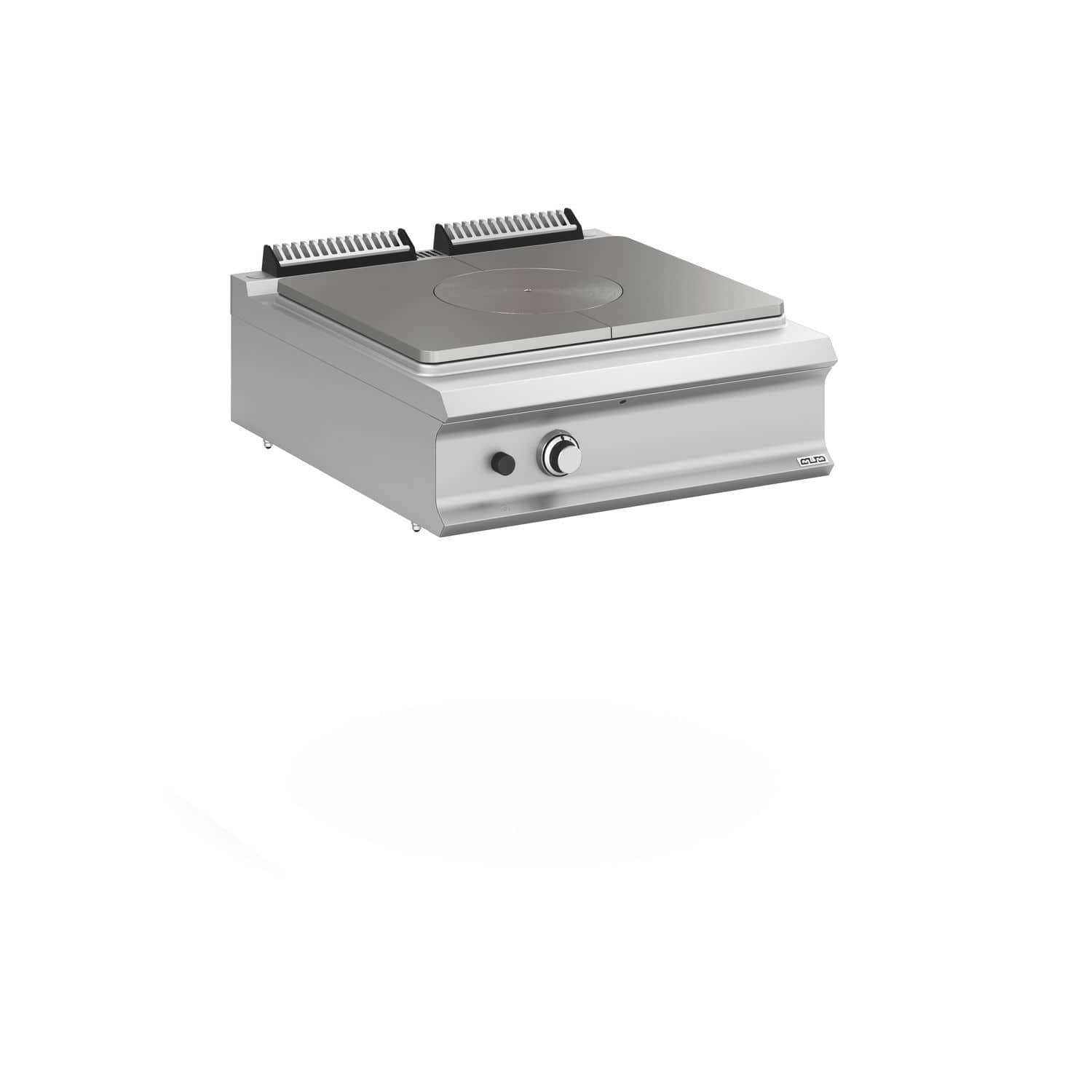 Cuisinière à Gaz 1 Brûleur 5,2 KW - Brûleur Wok, Verre Trempé Noir - Sécurité Anti-extinction Et Enfant - Compatible GN/GPL - 5