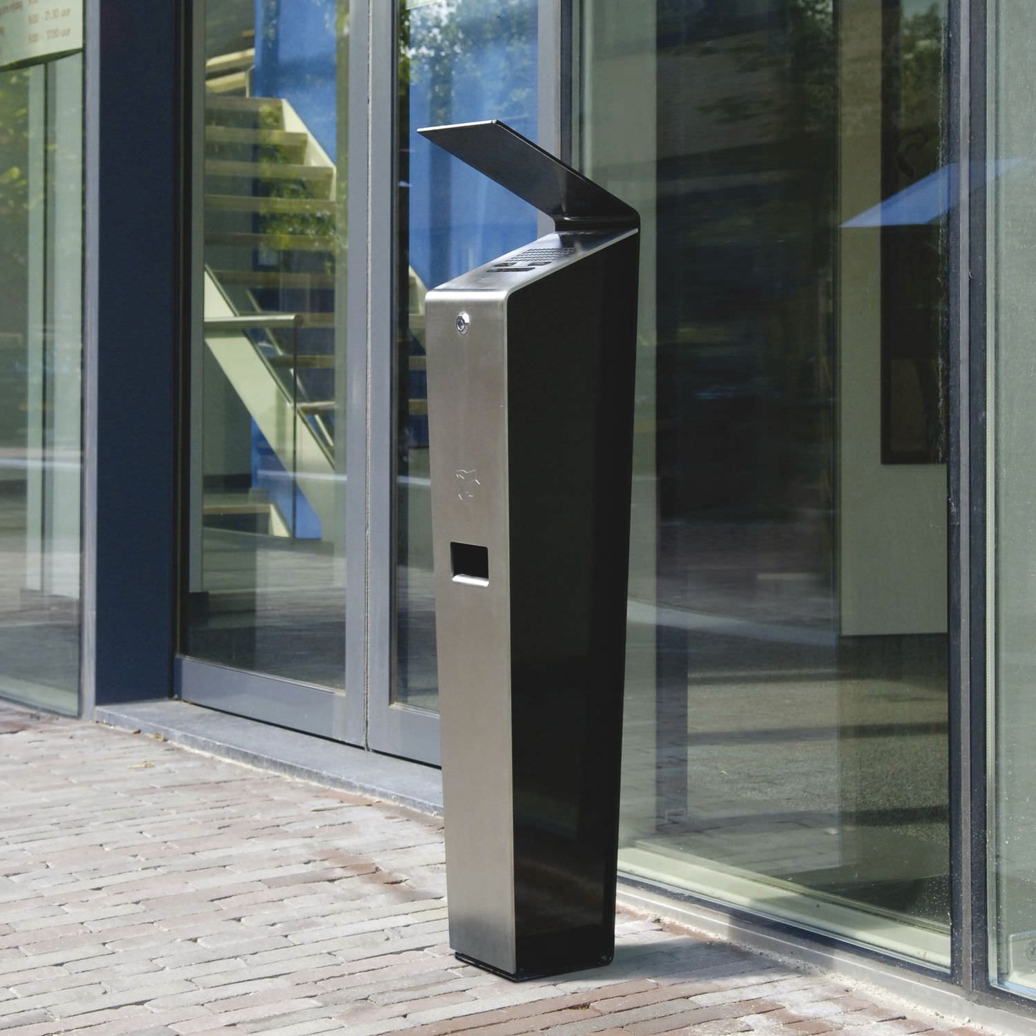 Cendrier Sur Pied Vide Cendres Jago ® - Avec Poubelle, Hauteur 60,5 Cm, 30l, Acier Inoxydable Cendrier Mural Sur Pied