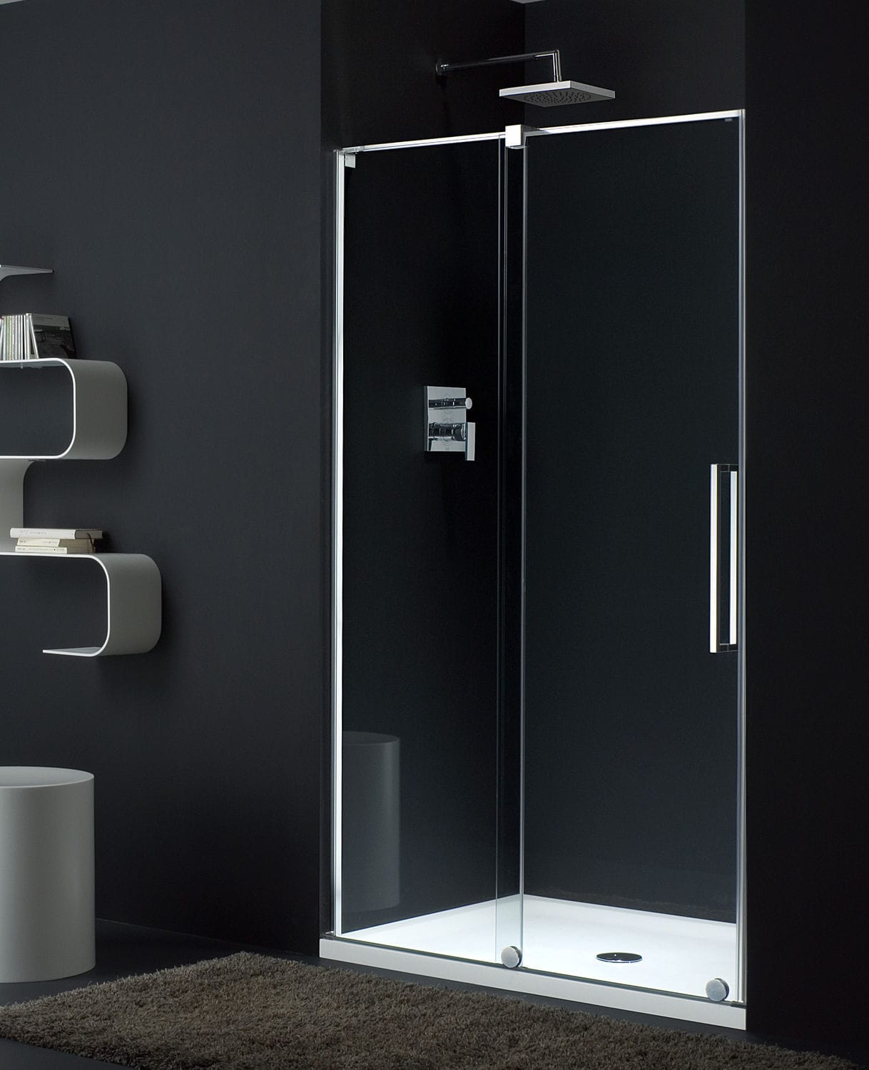 Cabine de douche en verre SN PROVEX en aluminium / à portes