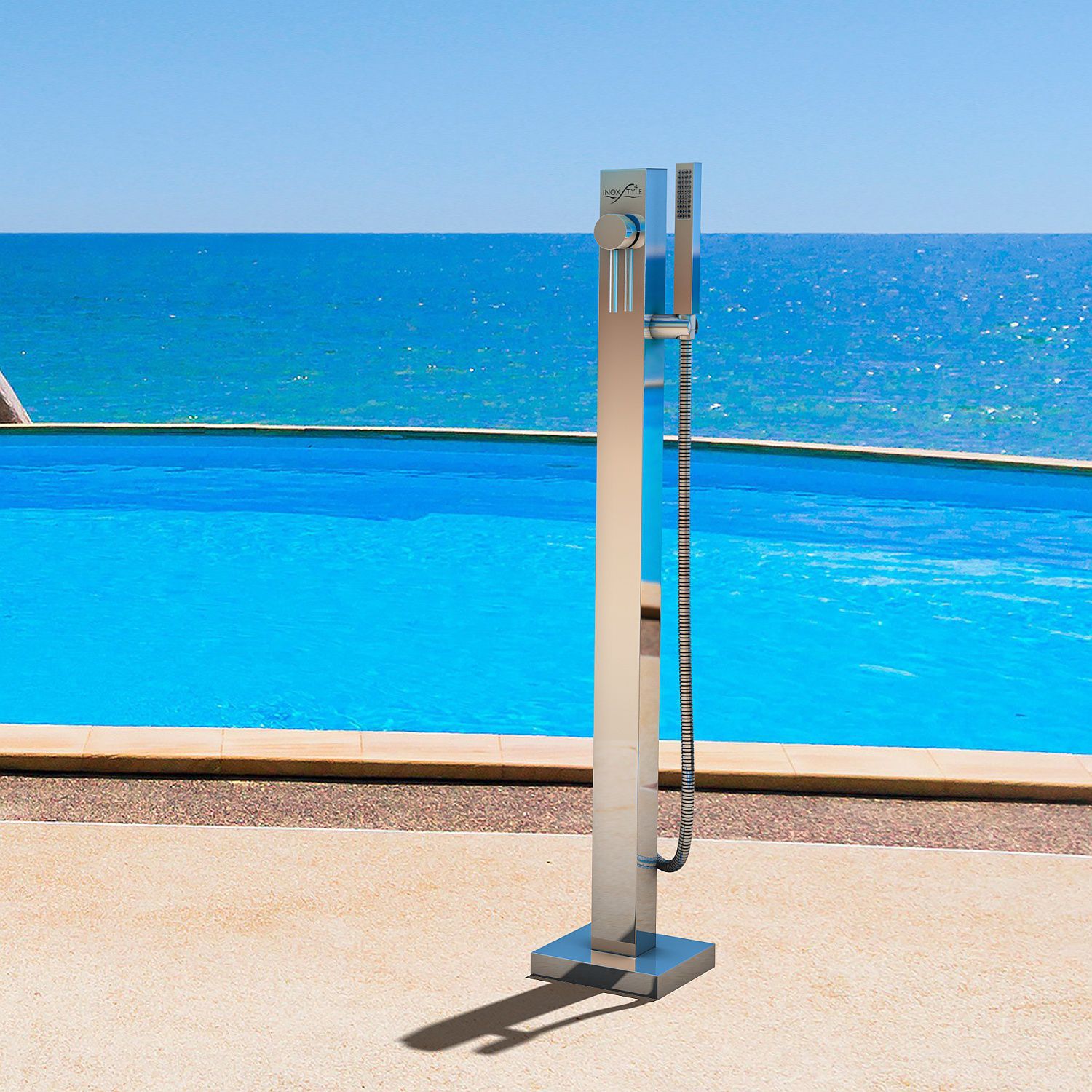 Douche d'extérieur en acier inoxydable TELEFONO CUBE M Inoxstyle