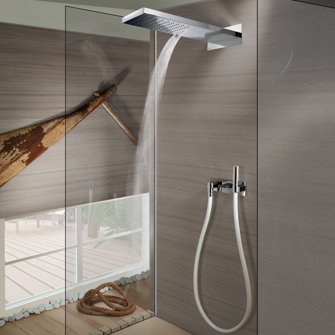 Pommeau de douche mural I00575 BOSSINI rectangulaire / pluie