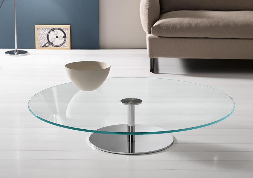 Table basse contemporaine / en verre / en métal chromé / rectangulaire