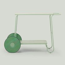 Table contemporaine / en acier / avec piètement...